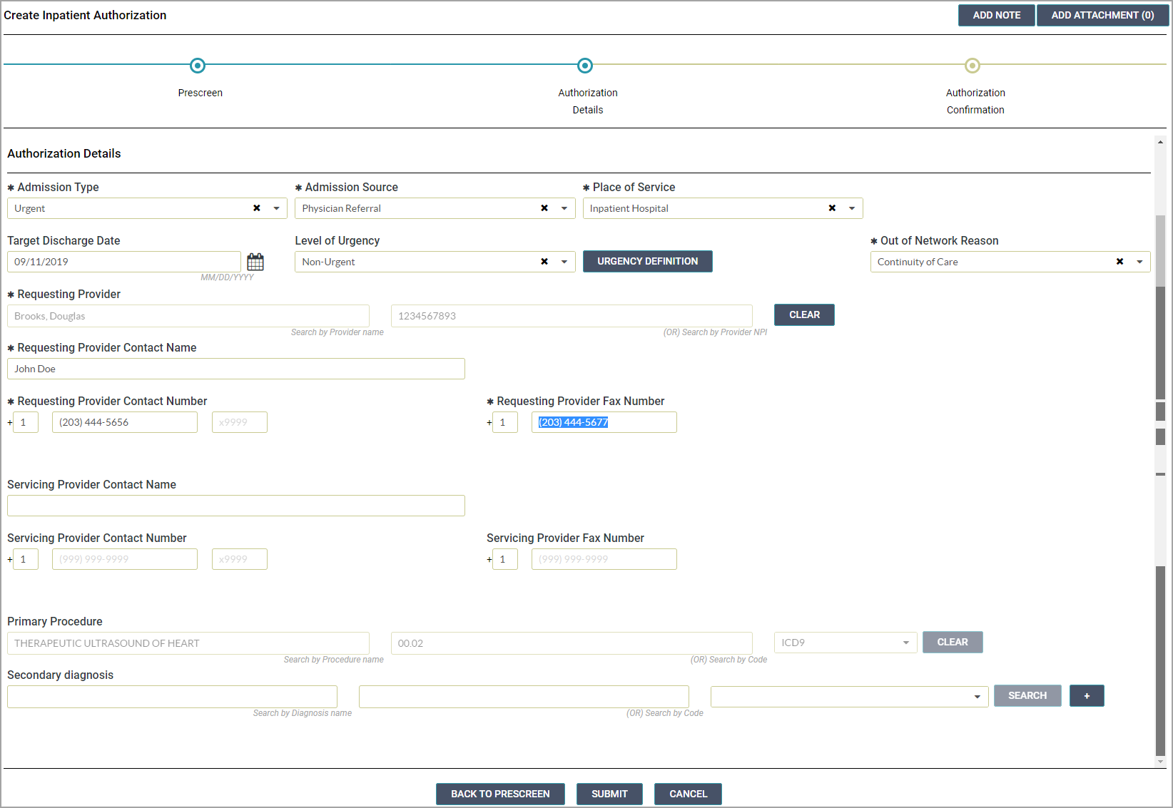 Providing the IP authorization details